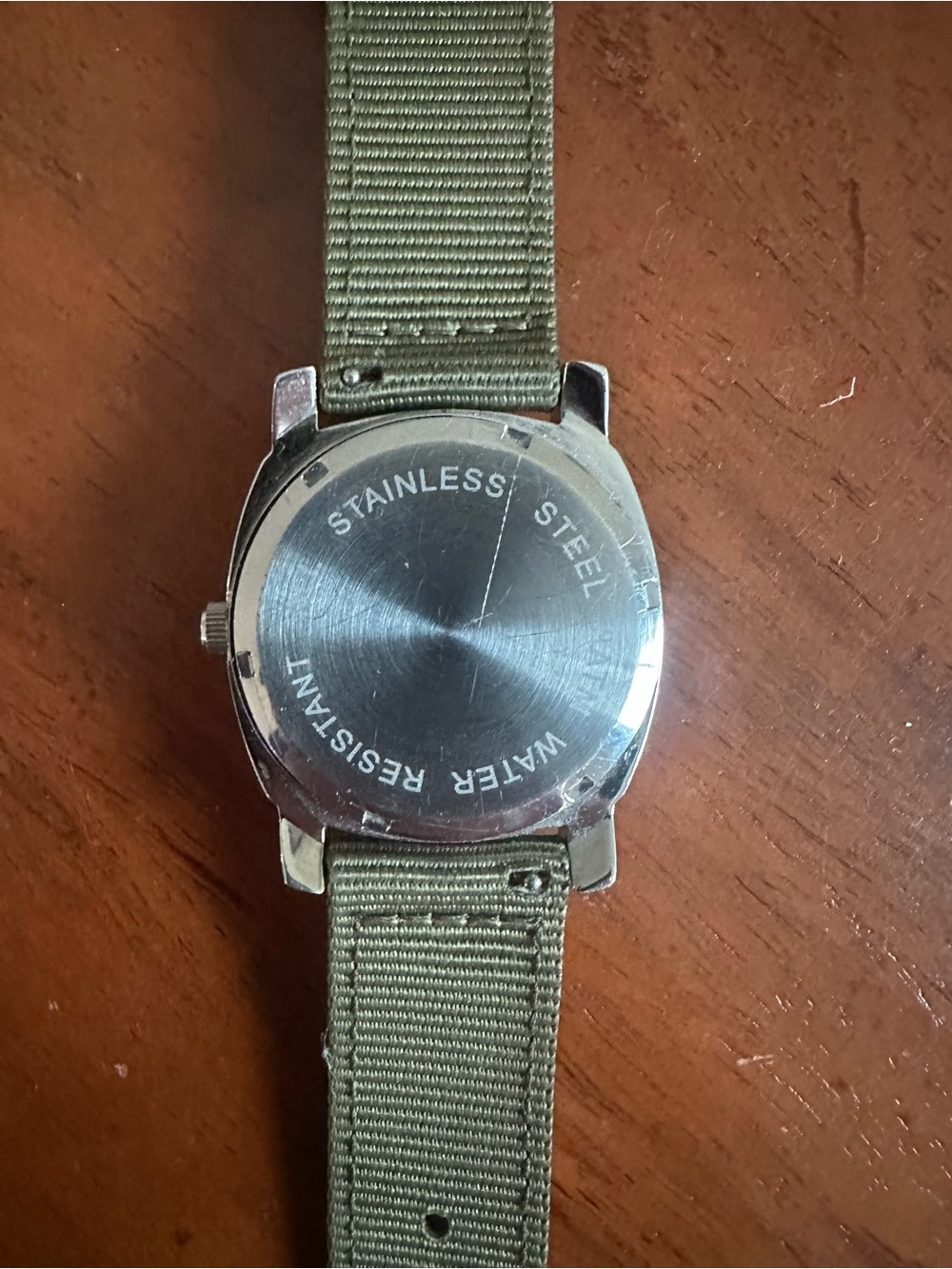 Boeing Men's Black Dial Stainless Watch with Olive Green Strap - Picture 2 of 3